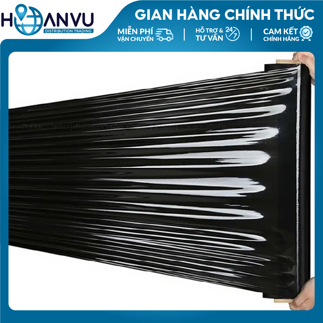 Màng PE Quấn Hàng Pallet TPP, PE Stretch Film, Màng Nhựa Bọc Hàng, Màng Quấn Pallet, Màng Chít, Màng Co, Màng Cuốn Hàng – Màu Đen