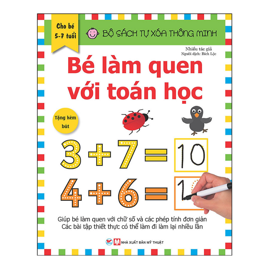Combo Trọn Bộ 4 Cuốn: Bộ Sách Tự Xóa Thông Minh - Bé Học Toán + Tiếng Anh - Tặng Bút Xóa