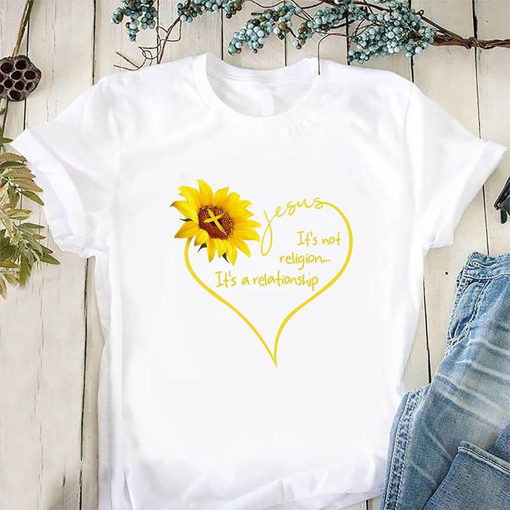 Áo Ngắn Tay Hoa Hướng Dương Chúa Giêsu