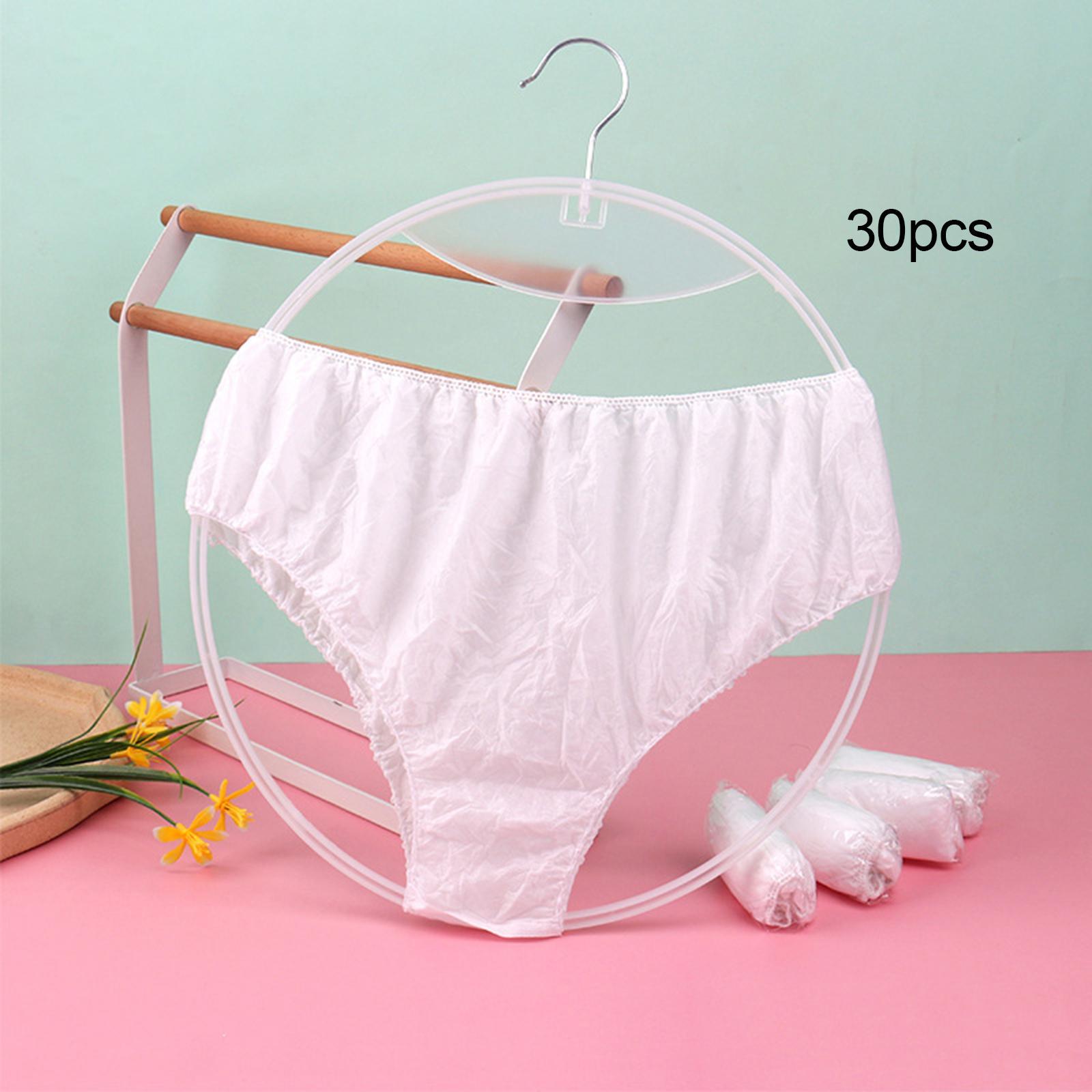 30 Pieces Disposable Underwear Panties Elastic Waistband Briefs for trip