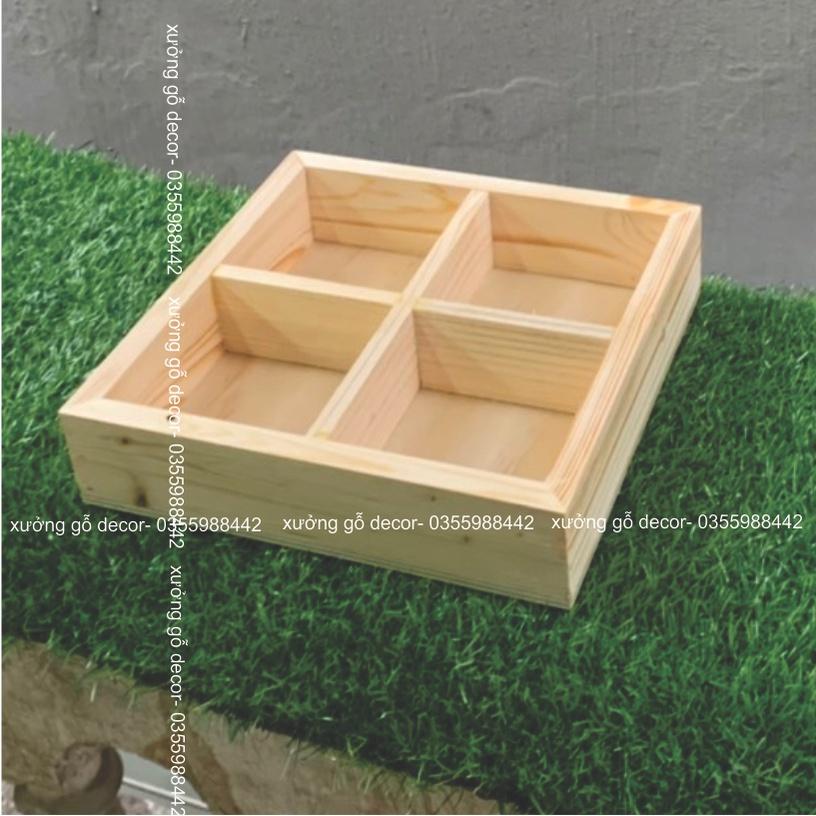 Khay Gỗ Đựng Đồ Đa Năng, Khay Gỗ Chia Ngăn Đựng Đồ- Wooden Tray