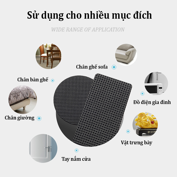 Miếng dán lót chân bàn, ghế, giường, tủ chống trơn trượt và trầy xước - Moonuji