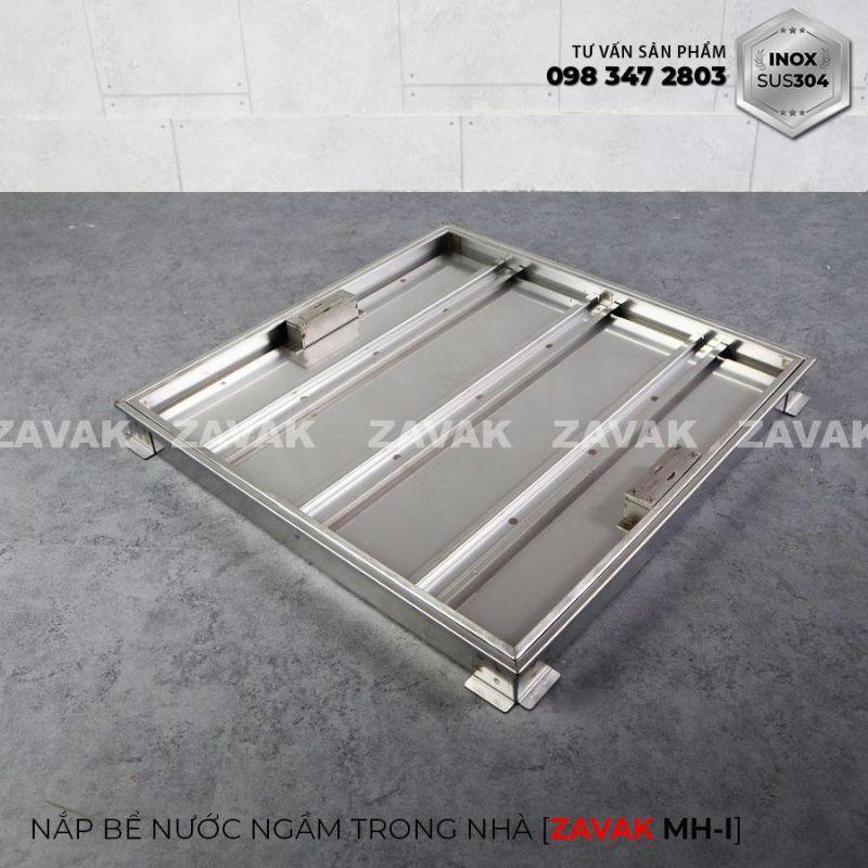 Nắp bể nước ngầm trong nhà Zavak MH-I60. chất liệu inox 304 chống gỉ, nắp lát gạch âm sàn kt 60x60cm