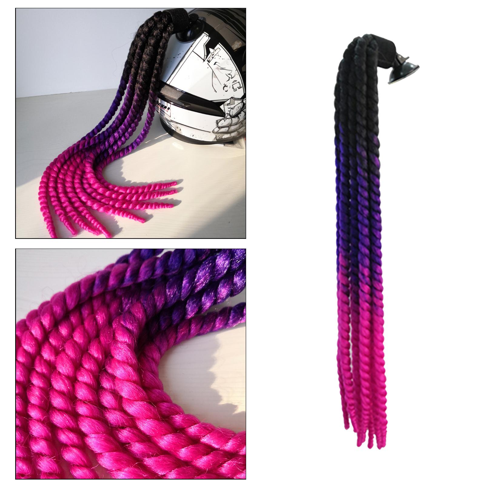 Helmet Pigtails Gradient Ramp Helmet Braids Ponytail Helmet Hair for Motorbike Motorcycle Helmet Braids Hair Tails