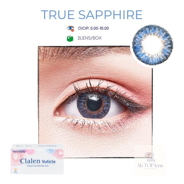 Kính áp tròng màu xanh Sapphire Hàn Quốc Clalen Vuticle cho đôi mắt tự nhiên và rạng rỡ(có đến 10 độ)