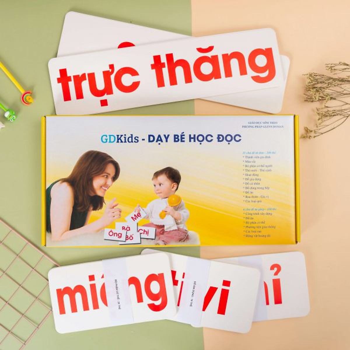 Thẻ Học Thông Minh Phát Triển Tư Duy Cho Bé- Dạy Trẻ Học Đọc Flashcard Chuẩn Theo Phương Pháp Glenn Doman (Bộ Cơ Bản 100 Thẻ)- NXB Thanh niên