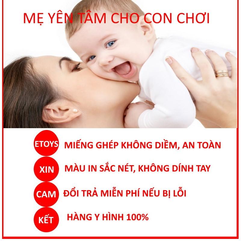 Xếp hình cho bé Puzzle 2 mảnh ghép 24 hình xe cộ hộp thiếc cho bé tập ghép