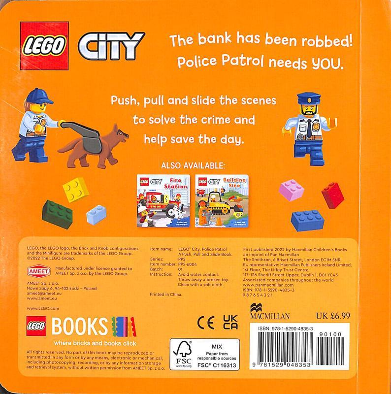 Sách ngoại văn: LEGO City. Police Patrol: A Push, Pull And Slide Book
