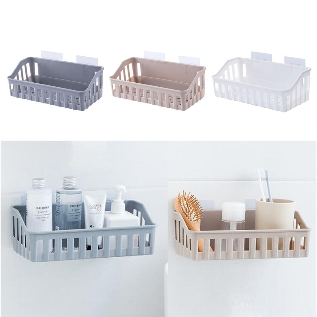 Kitchen Bathroom Wall Shower Shelf Storage Caddy Rack Self Adhesive Coffee