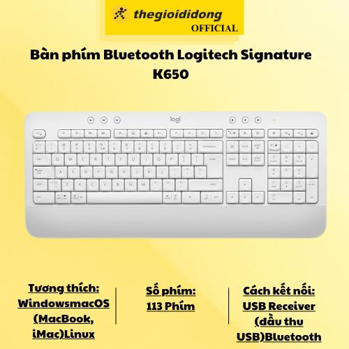 Bàn phím Bluetooth Logitech Signature K650 - Hàng Chính Hãng