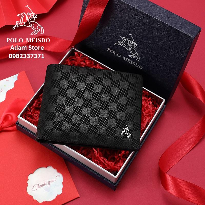 Ví Da Bò Nam Cao Cấp Hàng Hiệu POLO MEISDO Full Hộp Phù Hợp Làm Quà Biếu Tặng Sinh Nhật PL38