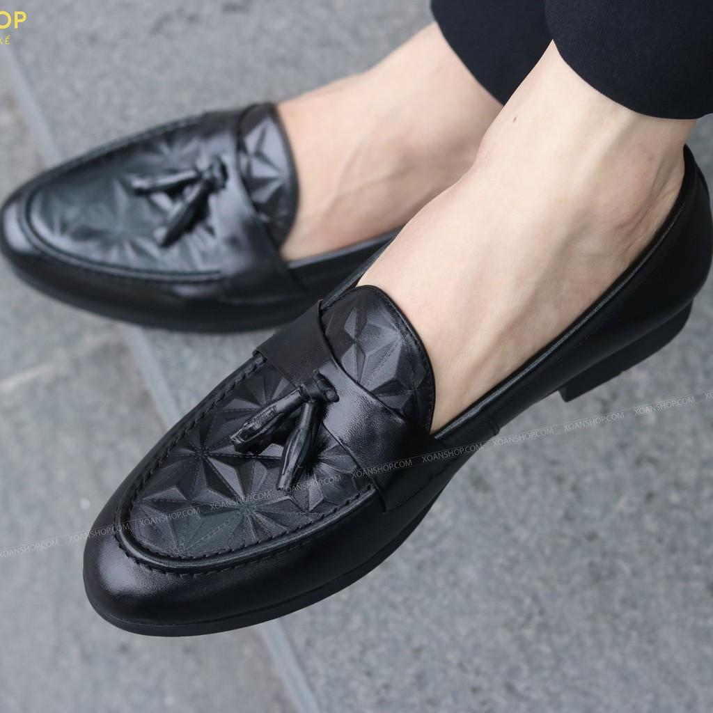 Giày Da nam cực chất xả kho giá gốc - giày lười nam G012 CHUÔNG