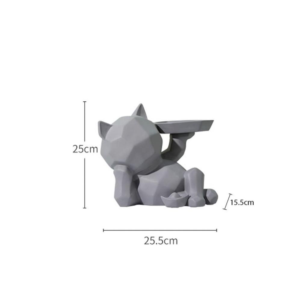 TƯỢNG GẤU GREY GARFIELD TRANG TRÍ NHÀ CỬA ĐỂ BÀN ĐẸP MẮT