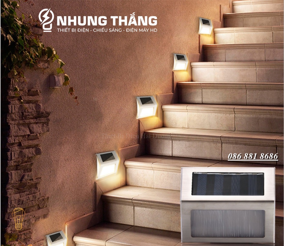 Đèn Led Gắn Tường,Cầu Thang - Sử Dụng Năng Lượng Mặt Trời MT-48 - Chống Nước IP65 - Ánh Sáng Trắng , Vàng