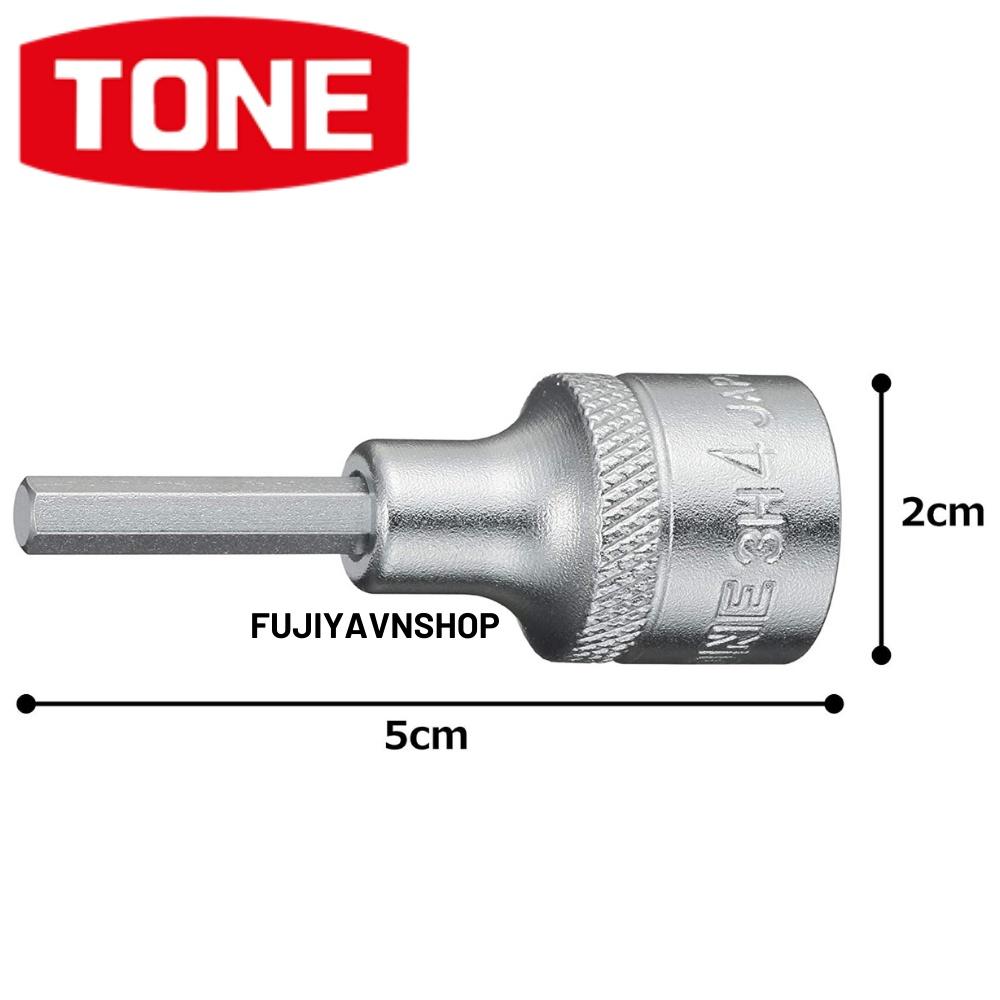 Đầu khẩu lục giác Tone HP3H-04 (3/8&quot;) cho đai ốc 4mm