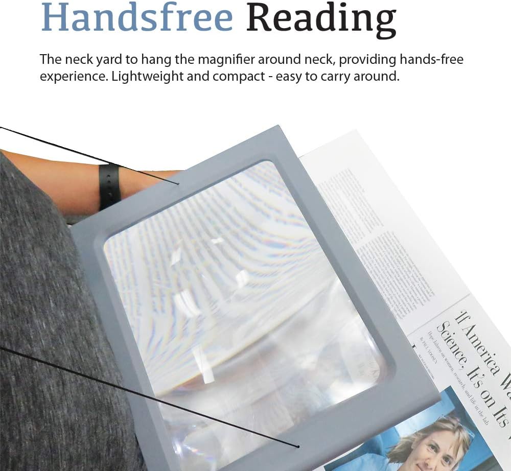 Kính lúp đọc sách toàn trang cao cấp MagniPros 300PSL (3X, có đèn led, khung đỡ) (Hàng chính hãng)