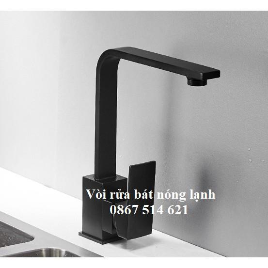 Vòi rửa bát - chén nóng lạnh inox 304 màu đen cao cấp - KMISU thiết bị vệ sinh