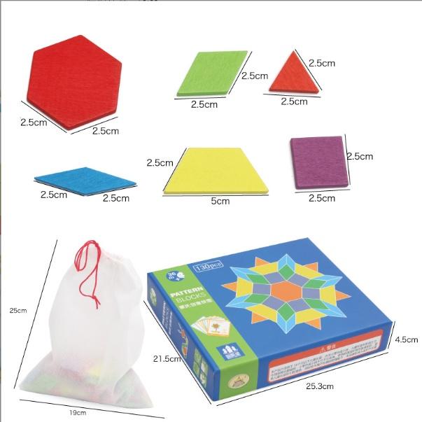 Đồ chơi bộ xếp hình sáng tạo Tangram 130 chi tiết bằng gỗ cho bé - Bộ đồ chơi Puzzle Block 130 chi tiết cho bé thoả sức