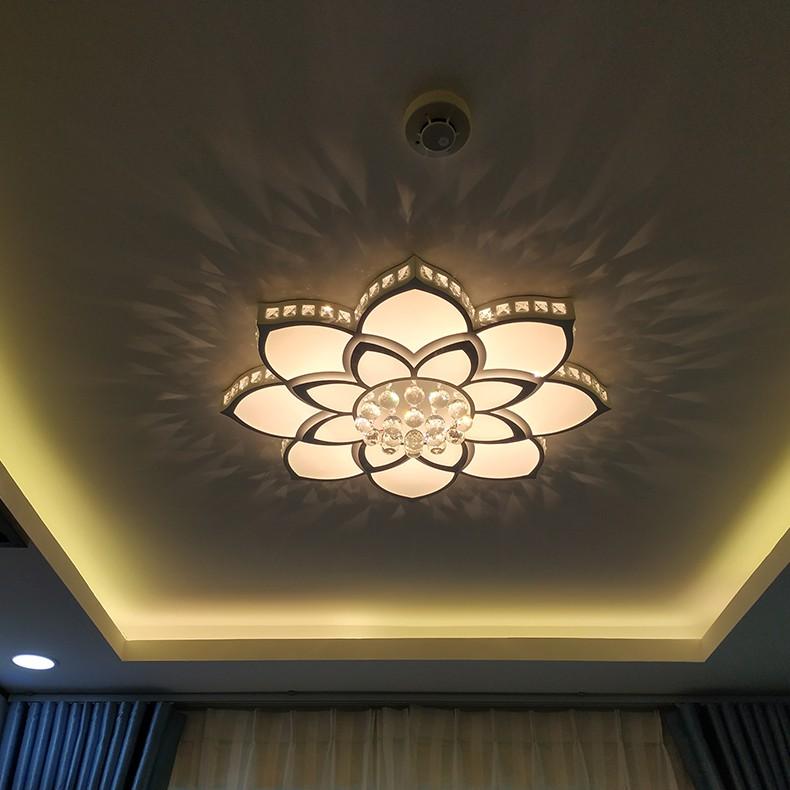 Đèn chùm pha lê phòng khách, đèn mâm ốp trần trang trí - OPLADY098