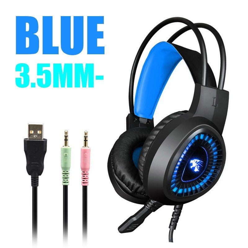 Tai Nghe Headphone Đầu Báo V1000 Led Cầu Vồng Jack 3.5 + USB Nghe Hay