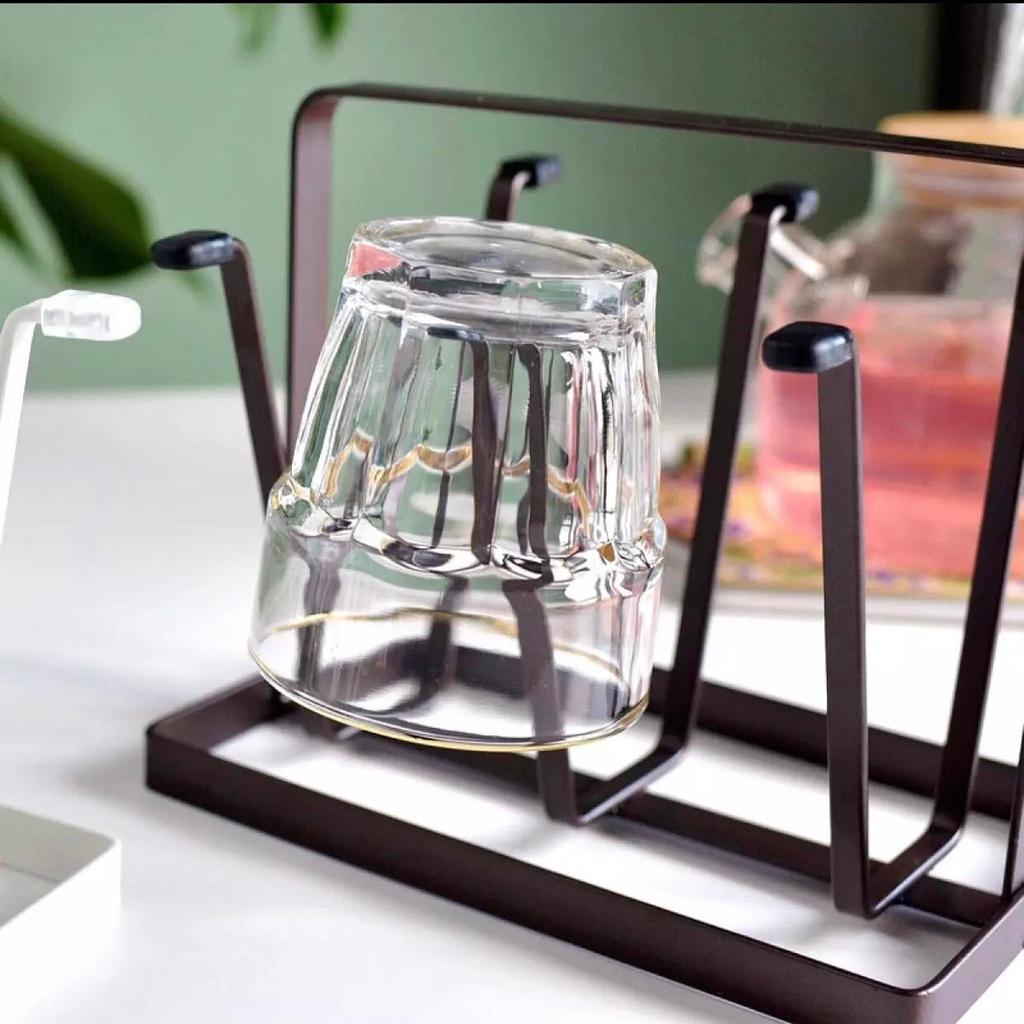 GIÁ ÚP 6 LY - KHAY ÚP CỐC INOX CAO CẤP SANG TRỌNG BẮT MẮT KHÔNG GỈ 20X16.5X13CM
