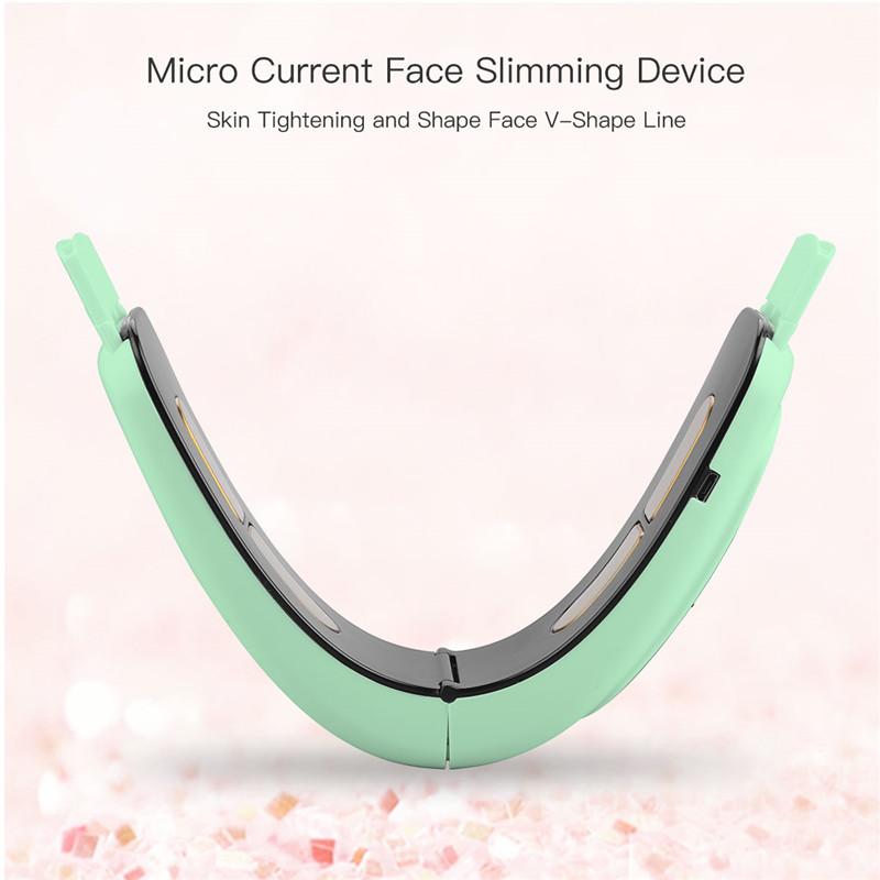 Micro Hiện Tại Điện Mặt V-Line Massage Má Nâng Rung Giảm Béo Cụ Đôi Cằm Dây Miếng Dán Điện Cực