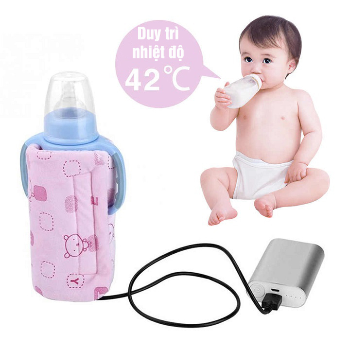 COMBO Tấm Ủ Kèm Dây Nguồn USB Giữ Nhiệt Làm Nóng Bình Sữa - Tặng 1 khẩu trang xô cho bé ( giao ngẫu nhiên )