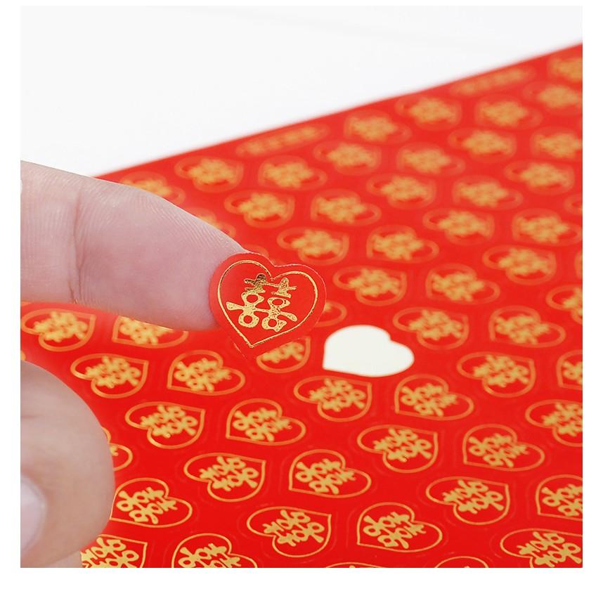 Sticker song hỷ trang trí cưới dạng nhỏ