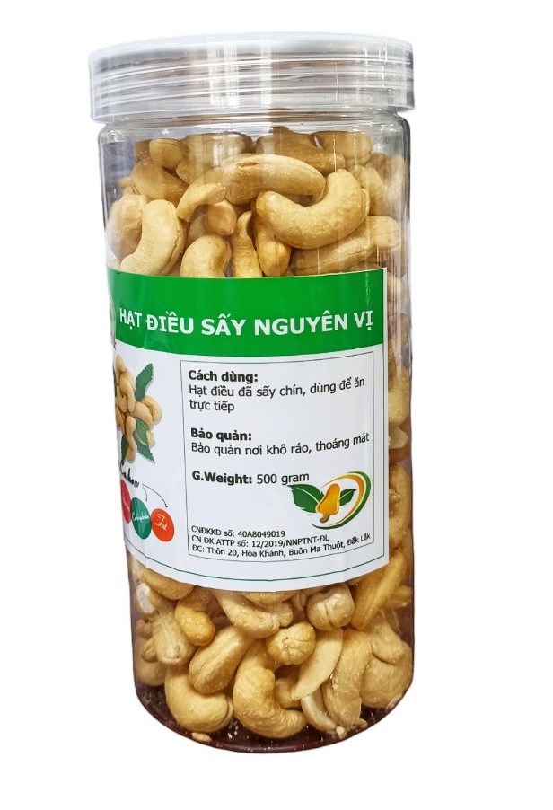 Hạt điều sấy nguyên vị (không muối) 500g, thơm ngon, chắc hạt, nguyên chất 100%