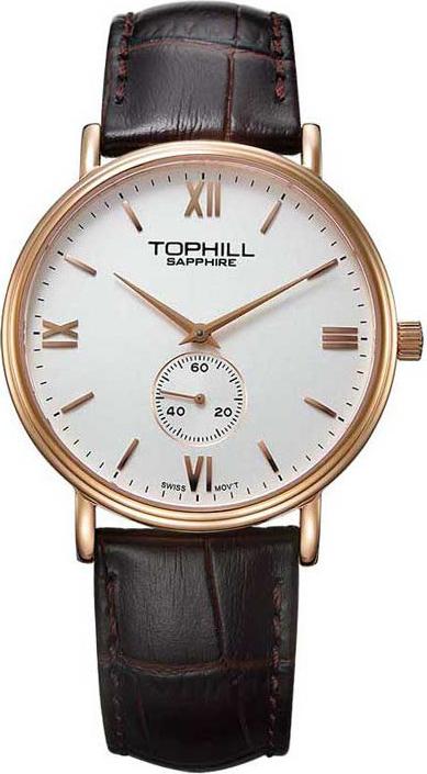 Đồng hồ nam dây da chính hãng Thụy Sĩ TOPHILL TA021G.PZ3297