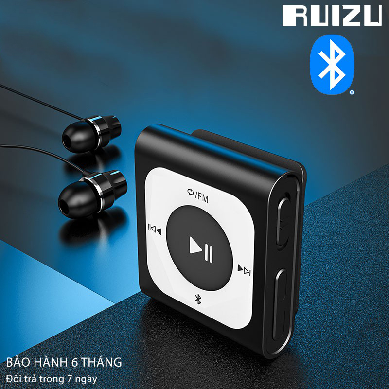 Ruizu X66 (16GB) - Máy Nghe Nhạc Thể Thao Nhỏ Gọn, Có Bluetooth (Tặng Tai Nghe Nhạc) - Hàng Chính Hãng