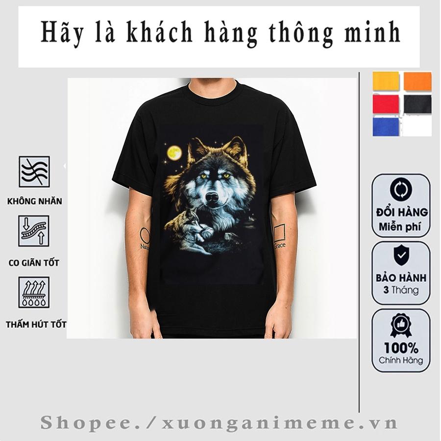 Áo thun nam in hình chó sói 3d thái lan - bigsize H675