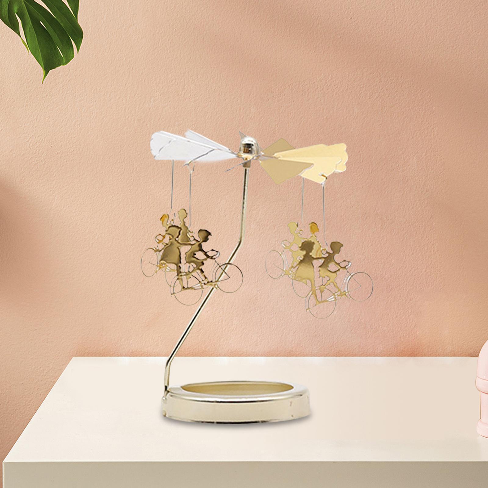 2 Spinning Tea Light Candle Holder Candle Ornament Rotating Candlestick