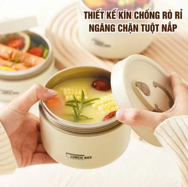 [KoSuyTu] Hộp Cơm Giữ Nhiệt Cao Cấp LUNCHBOX INOX 304 - 2/3/4 Tầng Rời - Tặng Kèm Túi Giữ Nhiệt + Bộ Túi Thìa Dĩa INOX