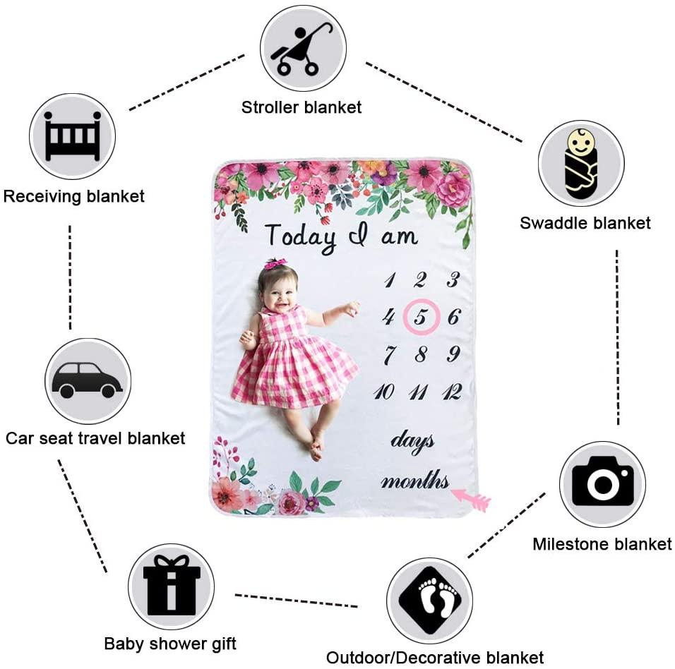 Cho Bé Hàng Tháng Cột Mốc Chăn Trẻ Sơ Sinh Chụp Ảnh Bọc Nền Lịch Sơ Sinh Xe Đẩy Bao Chăn Ga Gối Ngủ Đầm
