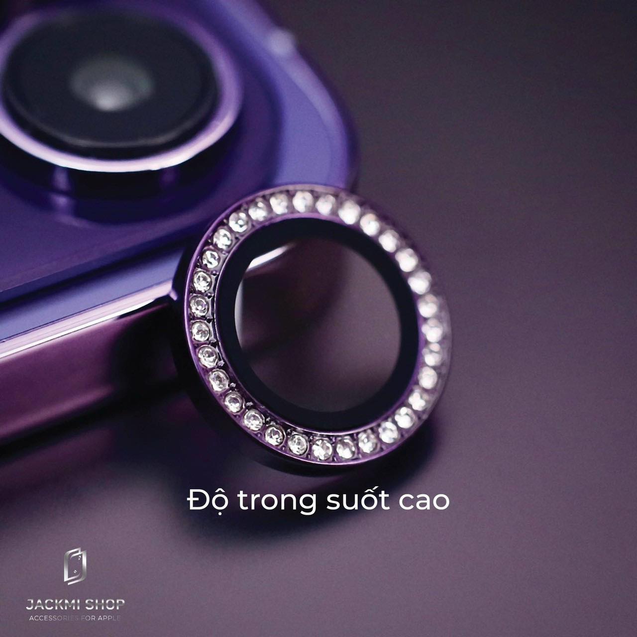 Bộ miếng dán kính cường lưc Kuzoom Camera Diamond đính đá cho iPhone 14 Pro/ 14 Pro Max - Hàng Nhập Khẩu