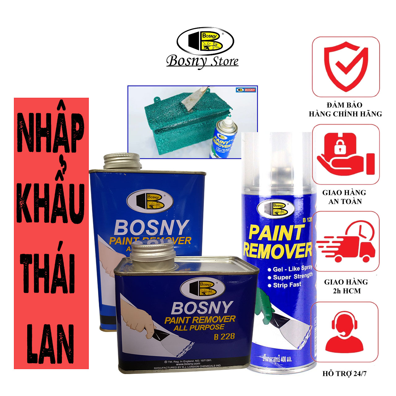 Paint Remover Bosny - Sản phẩm tẩy sơn mạnh mẽ và dễ sử dụng từ Thái Lan