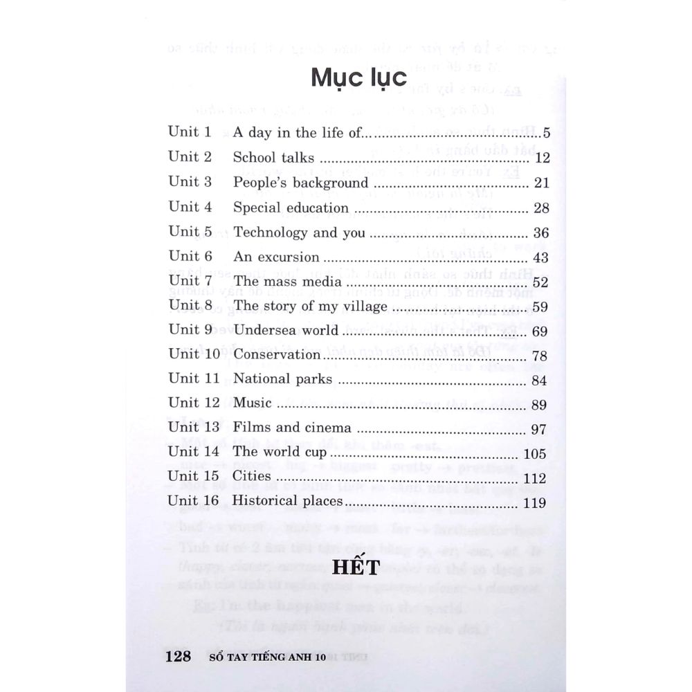 Sổ tay Tiếng Anh Lớp 10