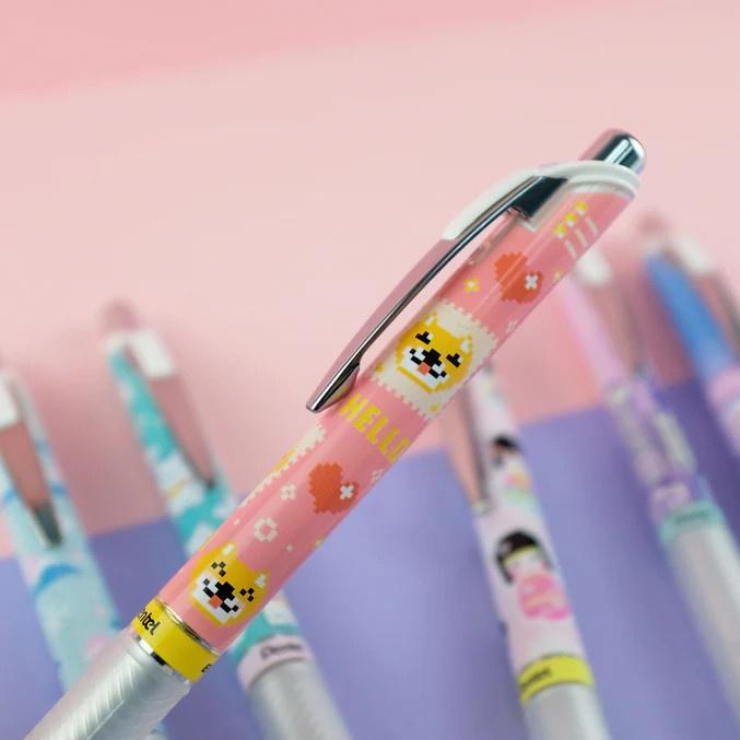 Bút Gel Pentel Kawaii+5 Pixel Art BLN75KW|Trơn Mượt Siêu Nhanh Khô |Phong Cách Nhật Bản(Mẫu Mới Nhất)