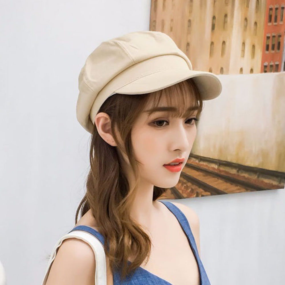 Mũ nồi nữ thu đông nón beret trơn có lưỡi trai vải dạ nỉ sang trọng nhiều màu Freesize - Smice House