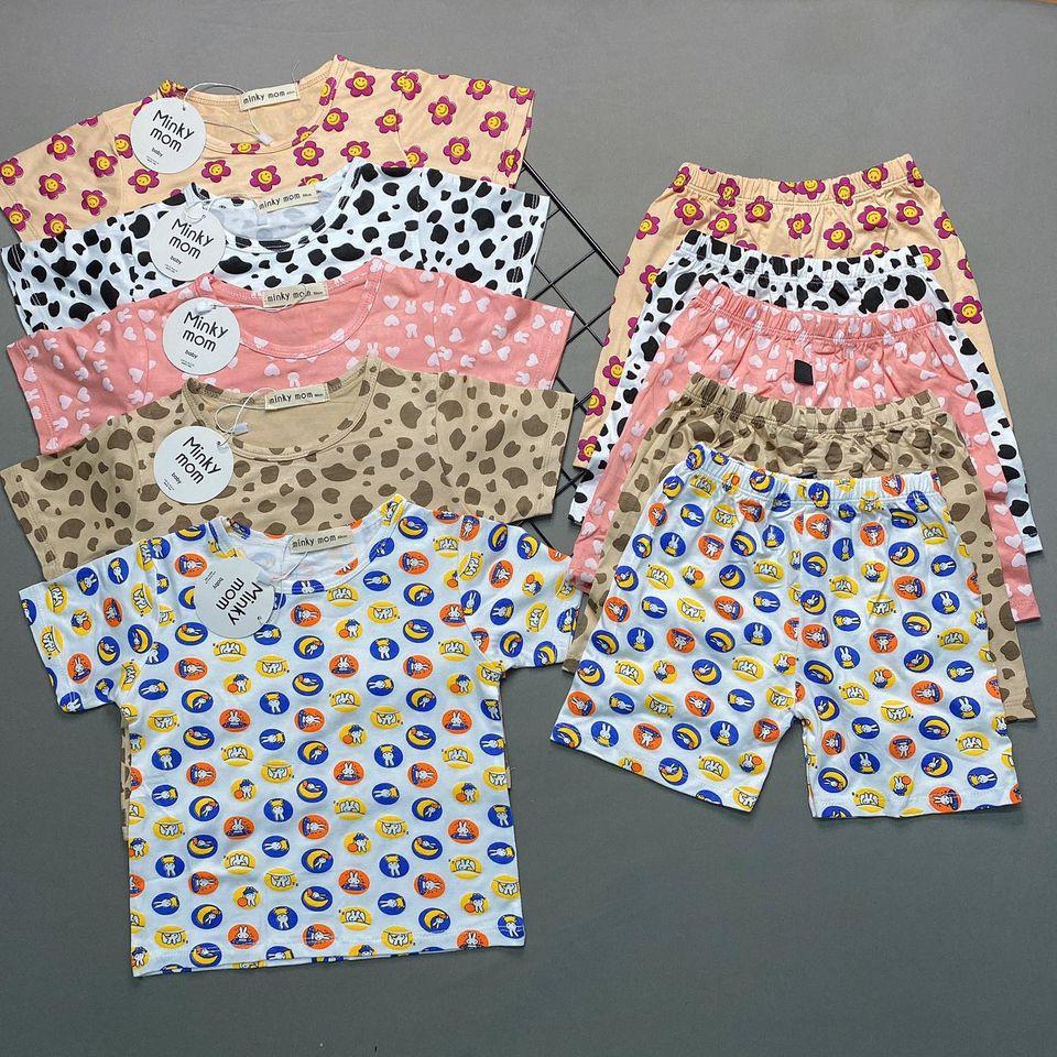 Bộ cộc tay cho bé bộ cộc tay Minkymom họa tiết cho bé trai bé gái Chất thun lạnh cao cấp siêu mềm siêu mát