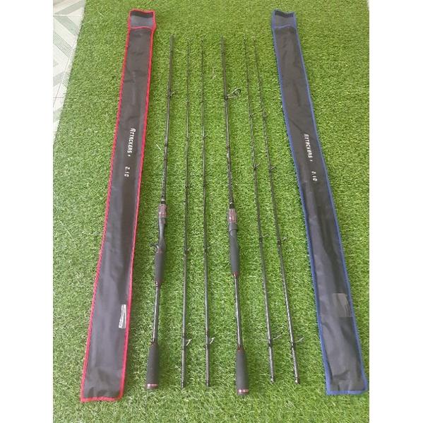 Cần câu lure Shimano Attacker tùy chọn ngang đứng vân carbon xoắn cực đẹp