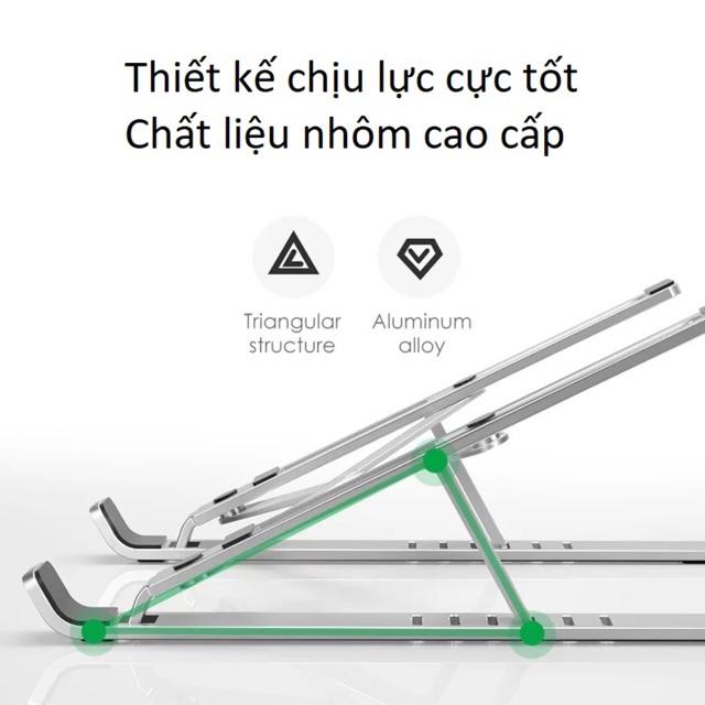 Giá Đỡ LAPTOP Bằng Nhôm cho MACBOOK, Laptop, iPad có thể gấp gọn điều chỉnh độ cao linh hoạt