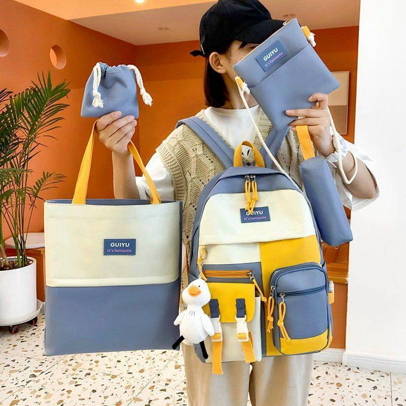 Balo combo 4 món nữ thời trang, Balo đi học du lịch đẹp ulzzang cao cấp unisex đựng vừa laptop hàn quốc MSP119