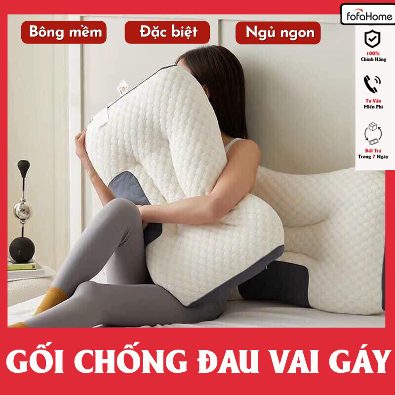 Gối Ngủ Chống Đau Mỏi Vai Gáy, Gối Spa Êm Chống Đau Cổ ,Gối Cao Su Non Chống Ngáy- Giảm Mệt