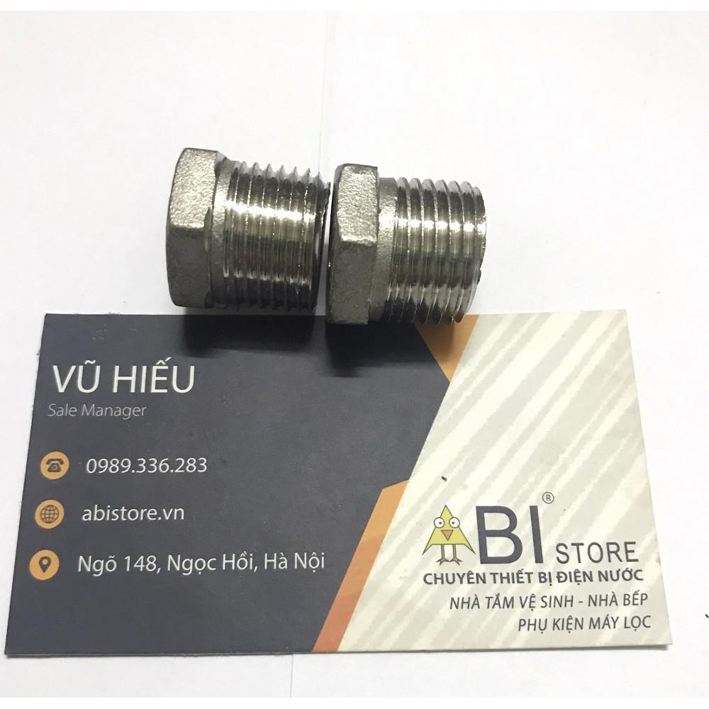 LƠ THU 1/2 1/4 ( CHUYỂN BẬC REN 21 - 13) INOX ĐÚC SẦN HÀNG ĐẸP, CÀ RÁ 21/13