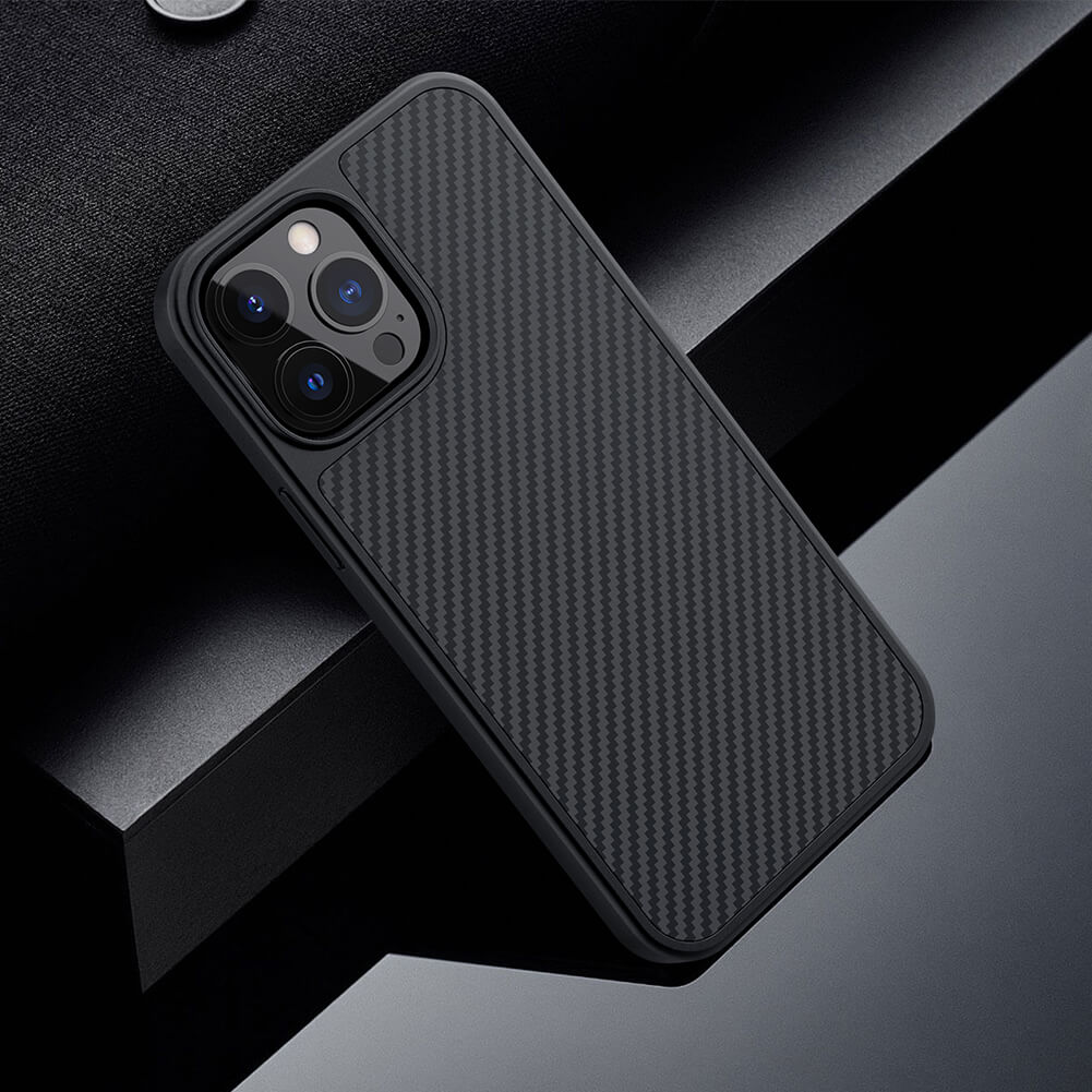 Ốp lưng chống sốc siêu mỏng cho iPhone 13 Pro chất liệu vân carbon cao cấp hiệu Nillkin Synthetic fiber - hàng nhập khẩu