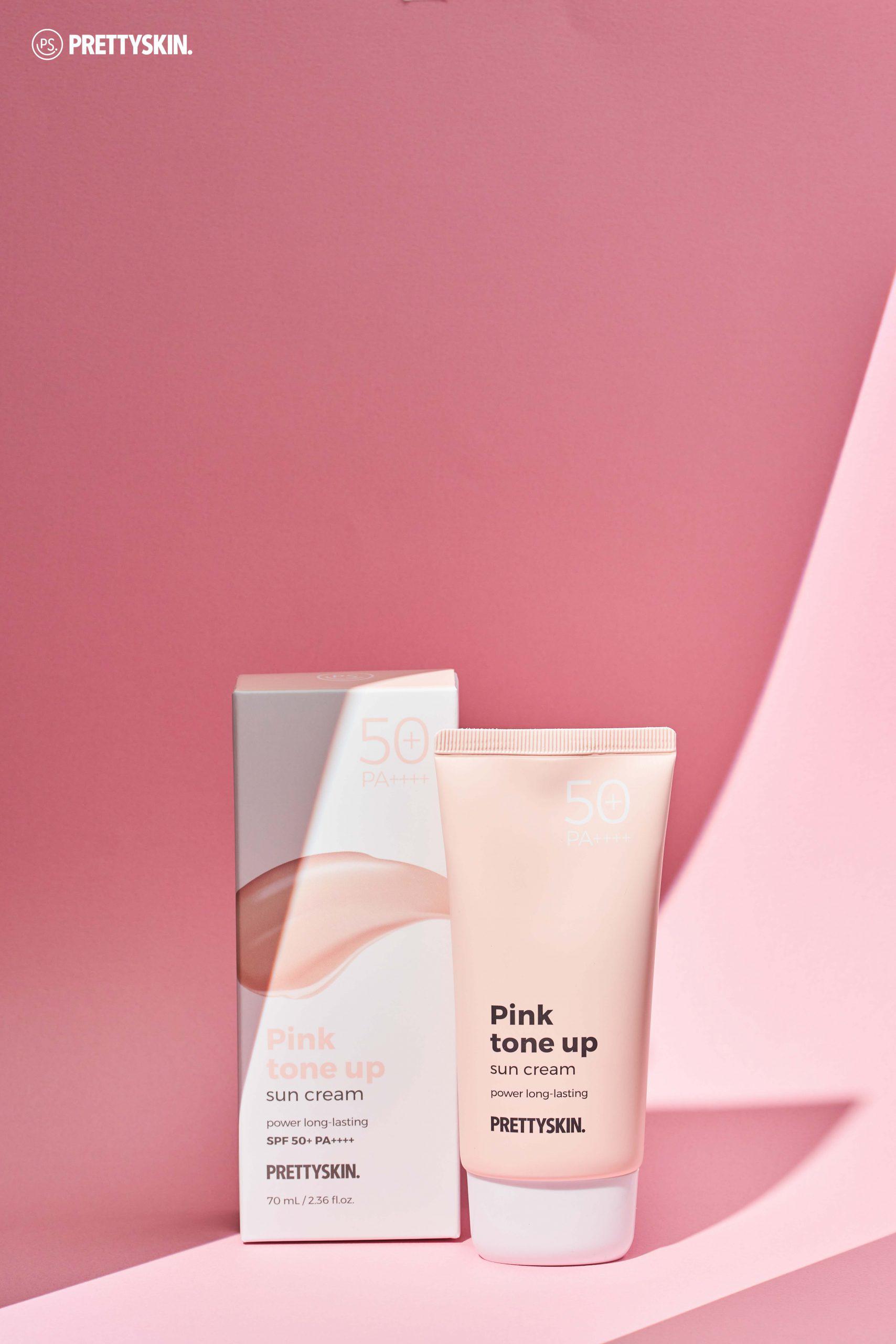 Kem chống nắng Pink tone up Sun Cream Prettyskin 70ml