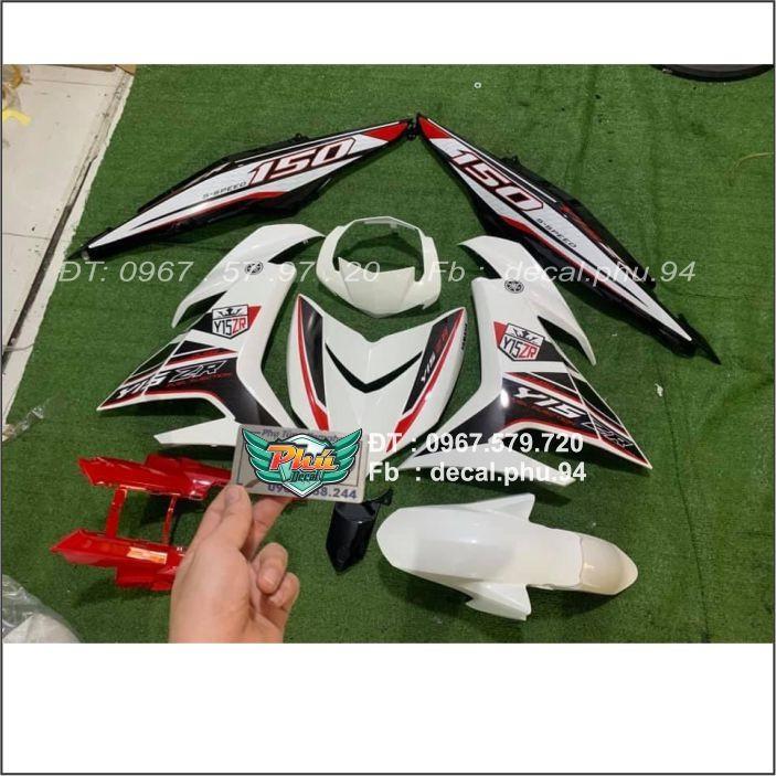 Tem Exciter 150 Y15ZR Trắng đỏ đen