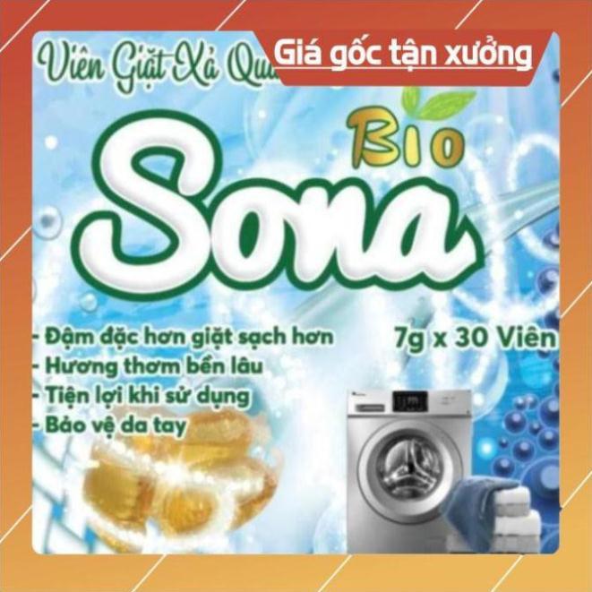 VIÊN GIẶT XẢ 2 IN 1 SONA - HỘP 30 VIÊN, Lưu Hương Lâu, Làm Mềm Vải, Không Gây Kích Ứng Da